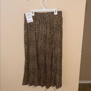 croft & barrow Tan and Black Leopard Print Maxi Skirt